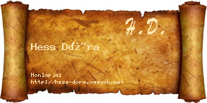 Hess Dóra névjegykártya